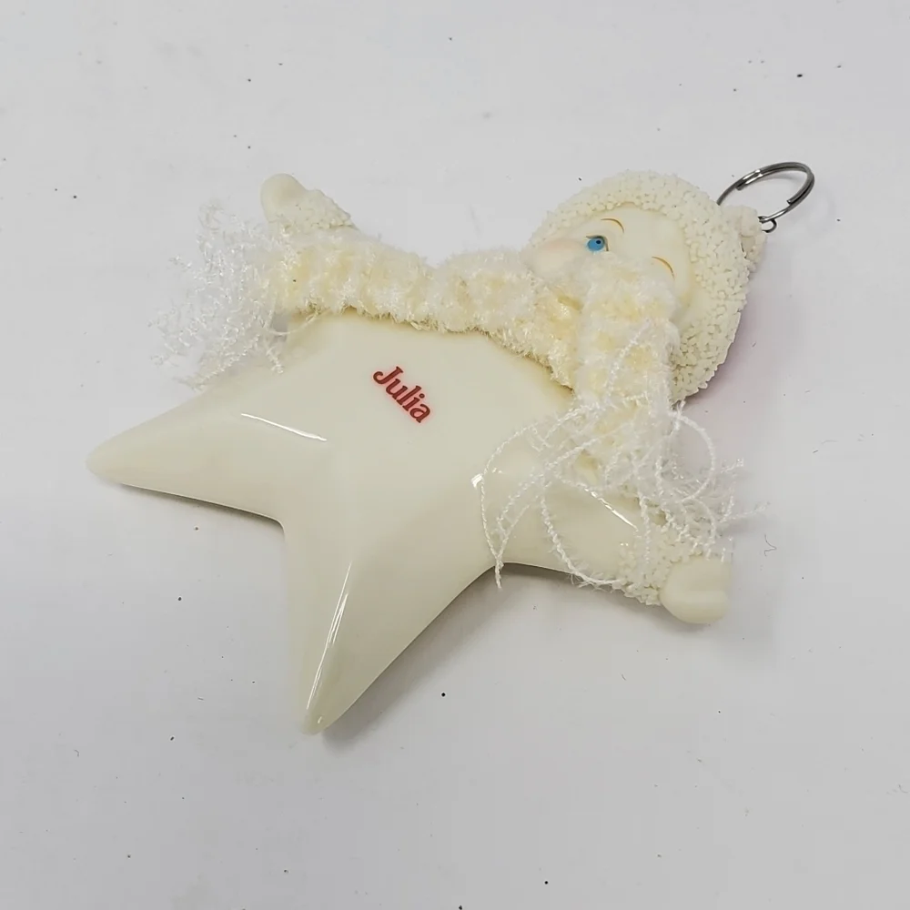 SNOWBABIES DEPT 56 STAR CHRISTMAS ORNAMENT MONOGRAM JULIA HOLIDAY COLLECTIBLE